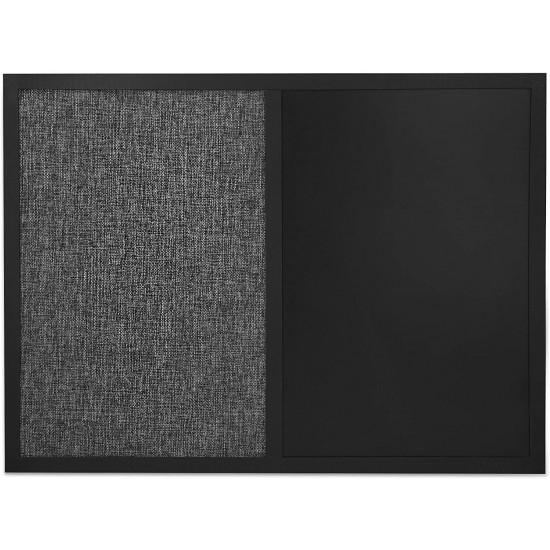 Navaris Combo Board with Chalk and Fabric Boards - Διπλός Πίνακας Ανακοινώσεων με Μαγνητικό Μαυροπίνακα και Πίνακα από Ύφασμα - Black / Grey - 51755.6
