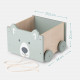 Navaris Toy Box Storage for Toys with Wheels - Παιδικό Κουτί Αποθήκευσης Παιχνιδιών με Ρόδες - Green / Brown - 51163.02