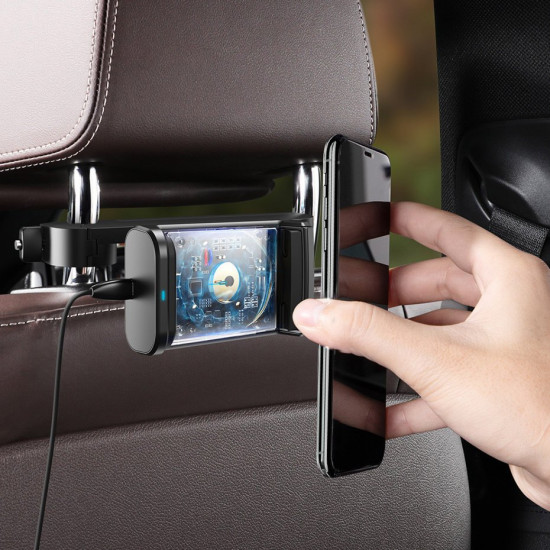 Baseus Energy Storage Backseat Holder - Universal Βάση Αυτοκινήτου για τα Πίσω Καθίσματα με Ασύρματη Φόρτιση Qi Charge 15W - Black - WXHZ-01