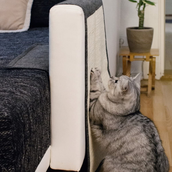 Navaris Cat Scratch Armrest Organiser Προστατευτικό Καναπέ από Γρατζουνιές Γάτας - 130 x 45 cm - Dark Grey - White - 48412.19.02