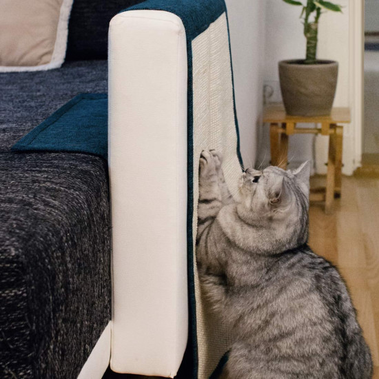 Navaris Cat Scratch Mats Sofa Shield Σετ με 2 Προστατευτικά Καναπέ από Γρατζουνιές Γάτας - 130 x 45 cm - Blue / White - 46354.04.17