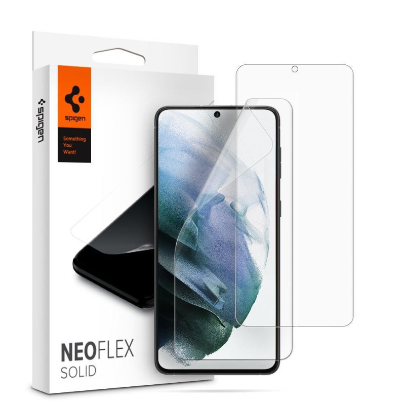 Spigen Samsung Galaxy S21 NeoFlex Solid Προστατευτική Μεμβράνη Οθόνης - 2 Τεμάχια - Διάφανο