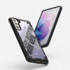 Ringke Samsung Galaxy S21 Fusion X Σκληρή Θήκη με Πλαίσιο Σιλικόνης - Design Cross - Black - Διάφανη