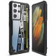 Ringke Samsung Galaxy S21 Ultra Fusion X Σκληρή Θήκη με Πλαίσιο Σιλικόνης - Design Ticket Band - Black - Διάφανη