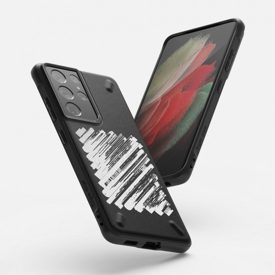 Ringke Samsung Galaxy S21 Ultra Onyx Durable TPU Case Θήκη Σιλικόνης - Design Paint - Black