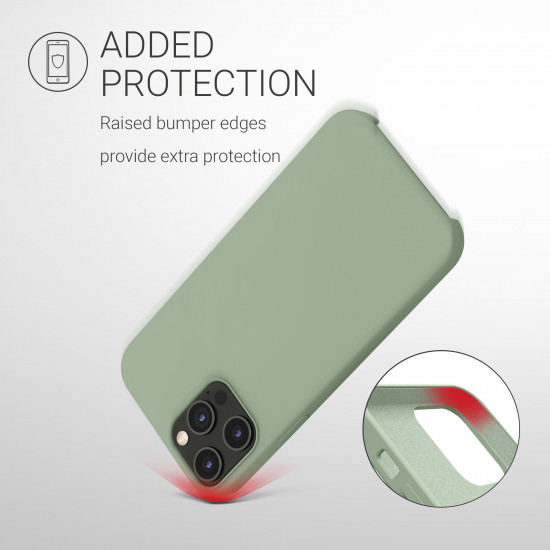 KW iPhone 12 Pro Max Θήκη Σιλικόνης Rubber TPU - Grey Green - 52644.172