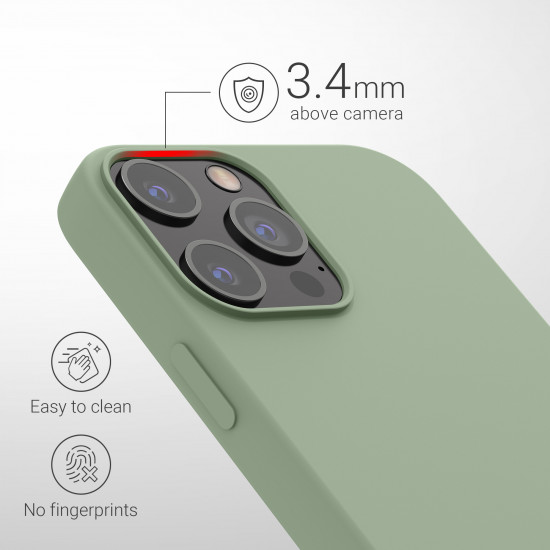 KW iPhone 12 Pro Max Θήκη Σιλικόνης Rubber TPU - Grey Green - 52644.172
