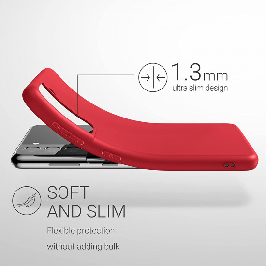 KW Samsung Galaxy S21 Θήκη Σιλικόνης TPU - Rococco Red - 54055.208