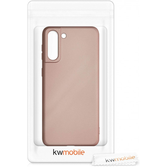 KW Samsung Galaxy S21 Plus Θήκη Σιλικόνης - Metallic Rose Gold - 54067.31