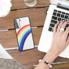 KW Samsung Galaxy S21 Θήκη Σιλικόνης με Φινίρισμα Συνθετικού Δέρματος - Design Rainbow - Multicolor / White - 54563.01