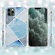 Cadorabo iPhone 12 Pro Max Θήκη Σιλικόνης TPU - Design Marble No.2 Mosaic Pattern - Blue / White / Grey