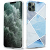 Cadorabo iPhone 12 Pro Max Θήκη Σιλικόνης TPU - Design Marble No.2 Mosaic Pattern - Blue / White / Grey