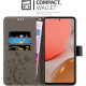 Cadorabo Samsung Galaxy A72 / A72 5G Θήκη Πορτοφόλι Stand από Δερματίνη - Floral - Grey