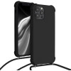 KW iPhone 12 / iPhone 12 Pro Θήκη Σιλικόνης TPU με Λουράκι - Black - 53840.01