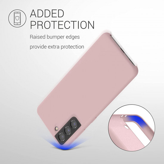 KW Samsung Galaxy S21 Θήκη Σιλικόνης Rubber TPU - Dusky Pink Matt - 54056.52