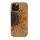 KW iPhone 12 / iPhone 12 Pro Θήκη από Φυσικό Ξύλο - Design Wood Sunflower - Yellow / Dark Brown / Light Brown - 52734.03