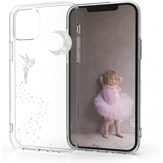 KW iPhone 12 Pro Max Θήκη Σιλικόνης TPU Design Fairy Glitter - Silver / Διάφανη - 53037.04