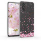 KW Xiaomi Redmi Note 10 / Note 10s / Poco M5s Θήκη Σιλικόνης TPU Design Cherry Blossoms - Light Pink / Dark Brown - Διάφανη - 54544.01