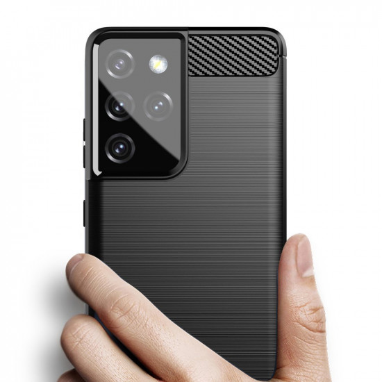 OEM Samsung Galaxy S21 Ultra Θήκη Rugged Carbon TPU - Black
