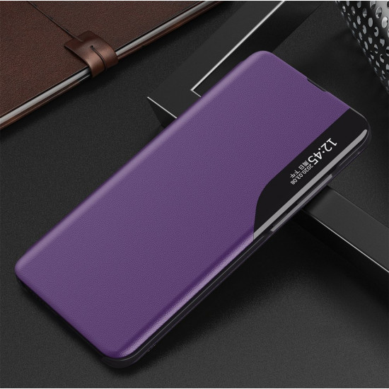 OEM Samsung Galaxy S21 Ultra Eco Leather View Θήκη Βιβλίο - Purple