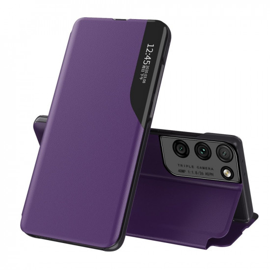 OEM Samsung Galaxy S21 Ultra Eco Leather View Θήκη Βιβλίο - Purple