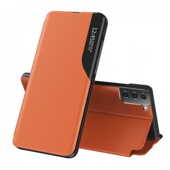 OEM Samsung Galaxy S21 Eco Leather View Θήκη Βιβλίο - Orange