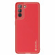 Dux Ducis Samsung Galaxy S21 Plus Yolo Elegant Series Θήκη με Επένδυση Συνθετικού Δέρματος - Red