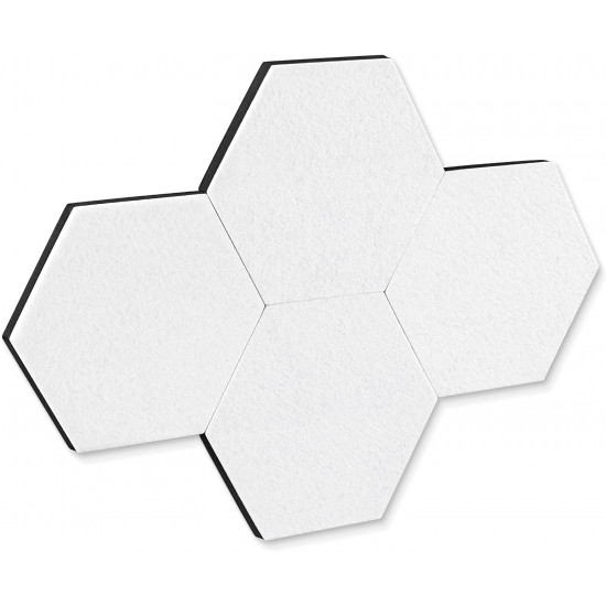 Navaris Hexagon Felt Memo Boards - Σετ με 4 Πλαίσια Ανακοινώσεων και Πινέζες - White - 44328.02