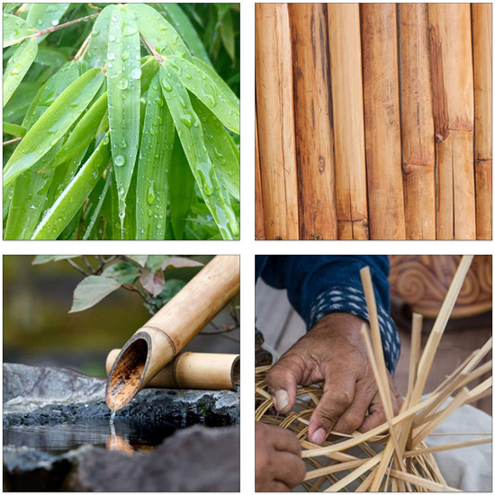 Relaxdays Βάση Αποθήκευσης για Χαρτομάντηλα με 2 Θήκες από Bamboo - Natural - 4052025288112