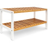 Relaxdays Παπουτσοθήκη με 2 Ράφια από Μπαμπού - Brown / White - 4052025177065