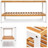 Relaxdays Παπουτσοθήκη με 2 Ράφια από Μπαμπού - Brown / White - 4052025177065