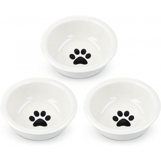 Navaris Cat Bowls - Σετ με 3 Ανταλλακτικά Μπολ Φαγητού και Νερού - 320 ml - White - 51398.05