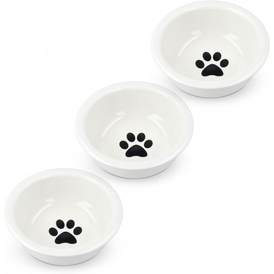 Navaris Cat Bowls - Σετ με 3 Ανταλλακτικά Μπολ Φαγητού και Νερού - 320 ml - White - 51398.05