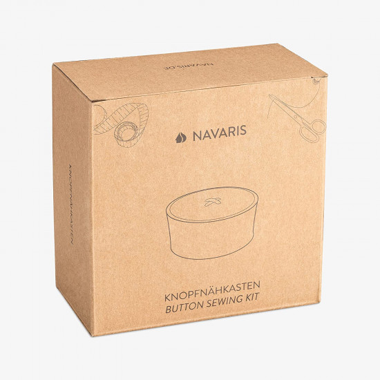 Navaris Κουτί Ραπτικής με 52 Αξεσουάρ - Design Button - Dark Green - 54224.01