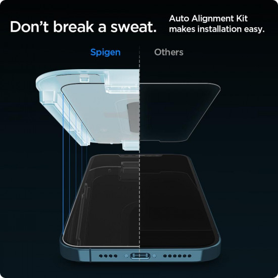 Spigen iPhone 12 Pro Max Glas.TR EZ Fit 0.2mm 2.5D 9H Tempered Glass Αντιχαρακτικό Γυαλί Οθόνης - 2 Τεμάχια - Clear - AGL01791