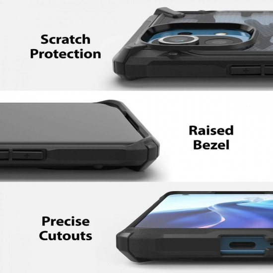 Ringke Xiaomi Mi 11 Fusion X Σκληρή Θήκη με Πλαίσιο Σιλικόνης - Camo Black