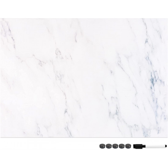 Navaris Μαγνητικός Πίνακας Ανακοινώσεων - 70 x 50 cm - White Marble - 49996.04