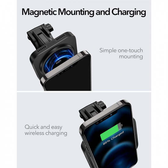 ESR HaloLock MagSafe Μαγνητική Βάση Αυτοκινήτου για το Ταμπλό με Ασύρματη Φόρτιση MagSafe - Black
