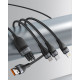 Baseus Flash Series 3in1 - Καλώδιο Γρήγορης Φόρτισης και Δεδομένων 5A 40W 1.2m - Micro USB / Lightning / Type-C - Black - CA1T3-G1