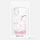 KW Xiaomi Redmi Note 10 5G / Poco M3 Pro 5G Θήκη Σιλικόνης TPU Design Cherry Blossom Leaves - Pink / Dark Brown - Διάφανη - 54950.01