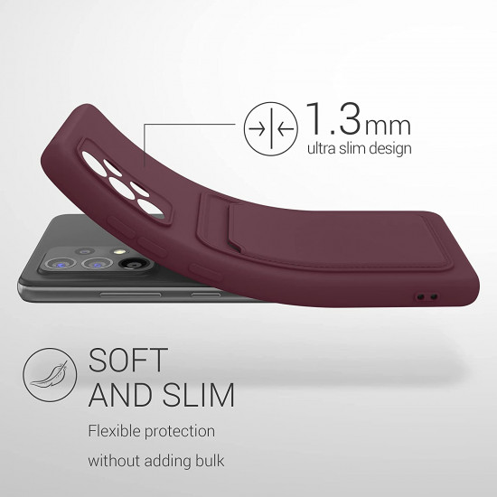 KW Samsung Galaxy A52 / A52 5G / A52s 5G Θήκη Σιλικόνης TPU με Υποδοχή για Κάρτα - Tawny Red - 55083.190