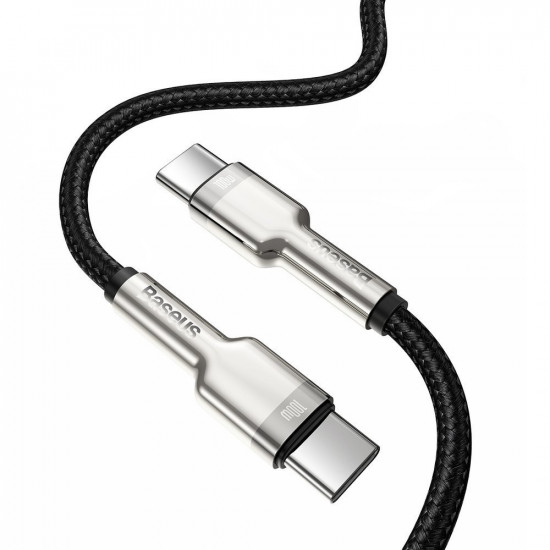 Baseus Cafule Series Metal Cable Type-C 5A PD 100W - Καλώδιο Γρήγορης Φόρτισης Type-C to Type-C 1M - Black - CATJK-C01