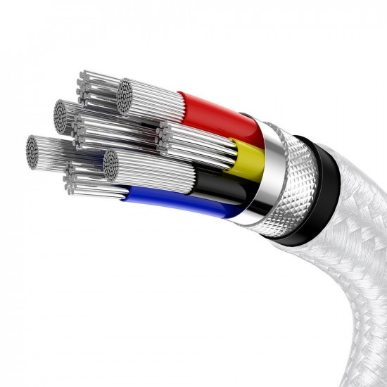 Baseus Cafule Series Metal Cable Type-C 5A PD 100W - Καλώδιο Γρήγορης Φόρτισης Type-C to Type-C 1M - White - CATJK-C02