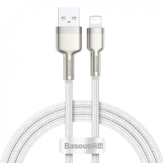 Baseus Cafule Metal Cable Lightning 2.4A - Καλώδιο Δεδομένων και Φόρτισης Lightning 1M - White - CALJK-A02
