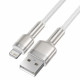 Baseus Cafule Metal Cable Lightning 2.4A - Καλώδιο Δεδομένων και Φόρτισης Lightning 2M - White - CALJK-B02