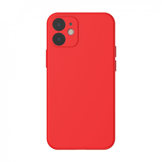 Baseus iPhone 12 Jelly Liquid Silica Gel Θήκη Σιλικόνης - Bright Red - WIAPIPH61N-YT09