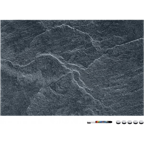 Navaris Μαγνητικός Γυάλινος Πίνακας - 60 x 40cm - Design Black Stone - 45724.08