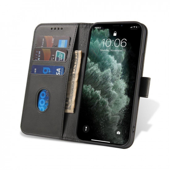 OEM Xiaomi Redmi Note 10 / Note 10s / Poco M5s Θήκη Πορτοφόλι Stand από Δερματίνη - Black