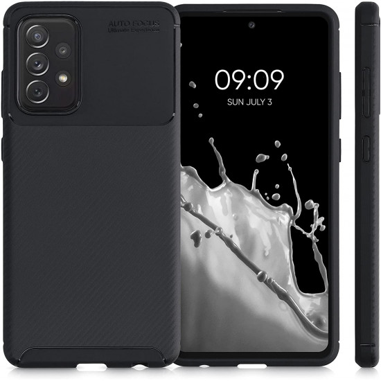 KW Samsung Galaxy A72 / A72 5G Θήκη Σιλικόνης Design Carbon - Black - 55253.01