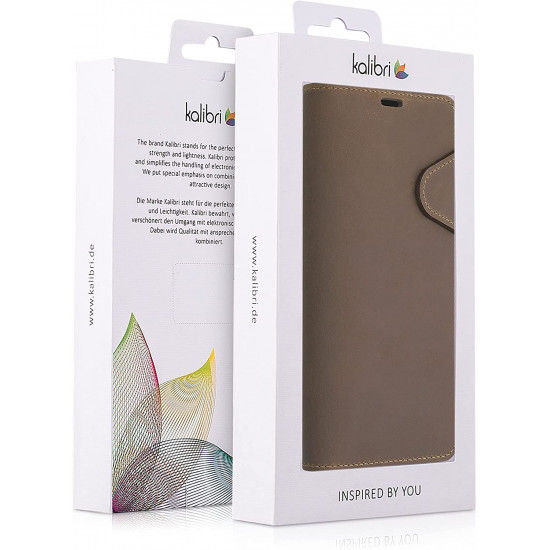 Kalibri Xiaomi Redmi Note 10 / Note 10s / Poco M5s Θήκη Πορτοφόλι Stand από Γνήσιο Δέρμα - Brown - 55191.05